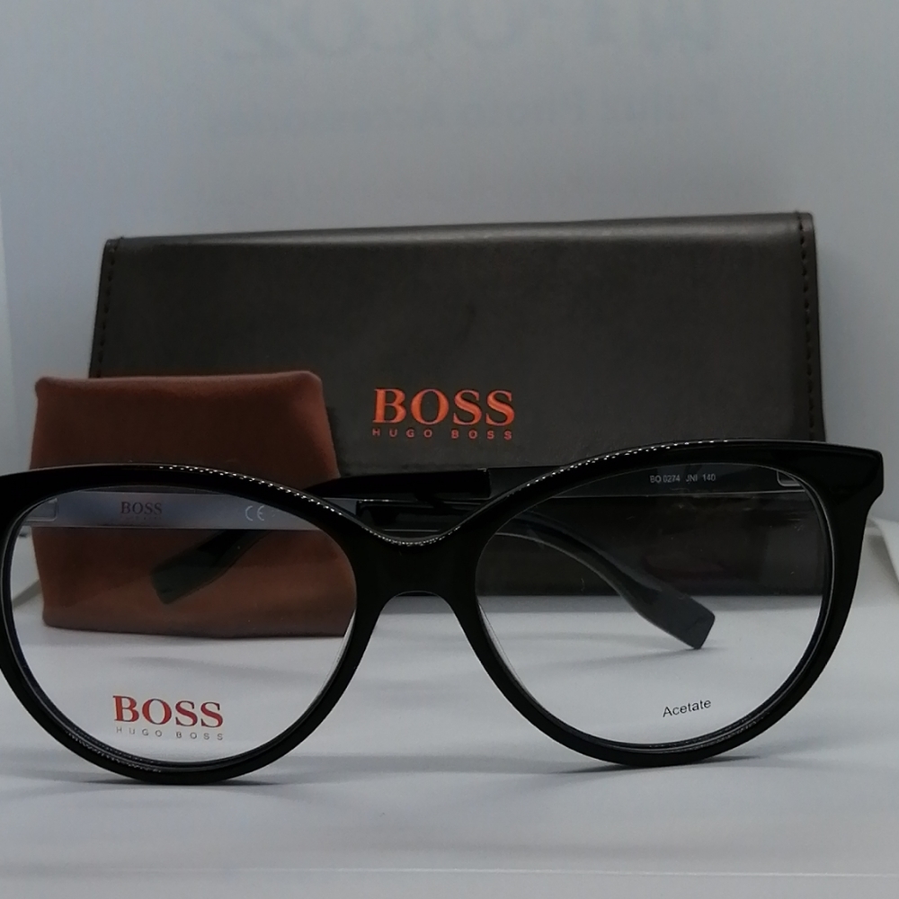 New/Authentic Eyeglass HugoBoss Orange BO0274 BLK - Picture 1 of 8